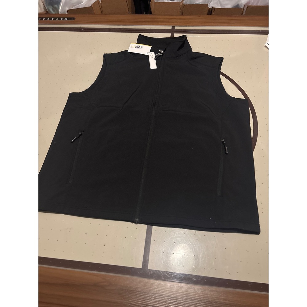 1314 Core 365 Mens Softshell Full Zip Vest Black XL NWT Pocketed Outerwear